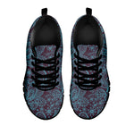 Turquoise Paisley Pattern Print Black Sneakers