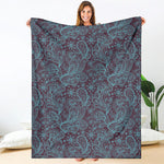 Turquoise Paisley Pattern Print Blanket