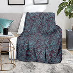 Turquoise Paisley Pattern Print Blanket