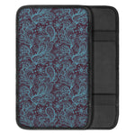 Turquoise Paisley Pattern Print Car Center Console Cover