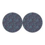 Turquoise Paisley Pattern Print Car Coasters