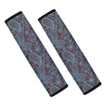 Turquoise Paisley Pattern Print Car Seat Belt Covers