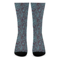 Turquoise Paisley Pattern Print Crew Socks