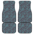 Turquoise Paisley Pattern Print Front and Back Car Floor Mats