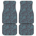 Turquoise Paisley Pattern Print Front and Back Car Floor Mats