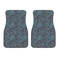 Turquoise Paisley Pattern Print Front Car Floor Mats