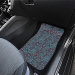 Turquoise Paisley Pattern Print Front Car Floor Mats
