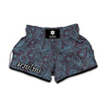 Turquoise Paisley Pattern Print Muay Thai Boxing Shorts