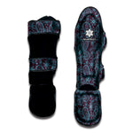 Turquoise Paisley Pattern Print Muay Thai Shin Guard