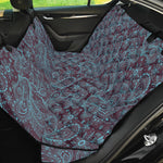 Turquoise Paisley Pattern Print Pet Car Back Seat Cover