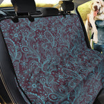 Turquoise Paisley Pattern Print Pet Car Back Seat Cover