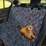 Turquoise Paisley Pattern Print Pet Car Back Seat Cover