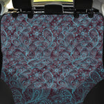 Turquoise Paisley Pattern Print Pet Car Back Seat Cover
