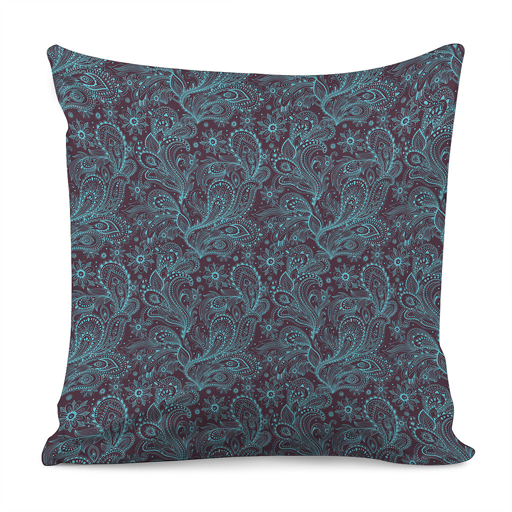 Turquoise Paisley Pattern Print Pillow Cover