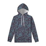 Turquoise Paisley Pattern Print Pullover Hoodie