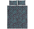 Turquoise Paisley Pattern Print Quilt Bed Set