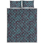 Turquoise Paisley Pattern Print Quilt Bed Set