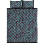 Turquoise Paisley Pattern Print Quilt Bed Set