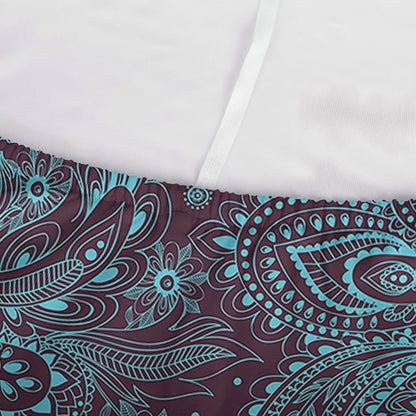 Turquoise Paisley Pattern Print Sofa Cover
