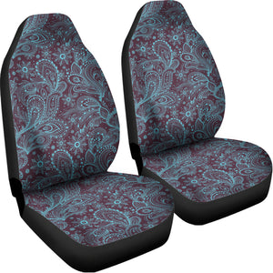 Turquoise Paisley Pattern Print Universal Fit Car Seat Covers