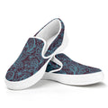 Turquoise Paisley Pattern Print White Slip On Sneakers