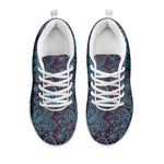 Turquoise Paisley Pattern Print White Sneakers