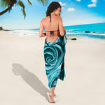 Turquoise Rose Flower Print Beach Sarong Wrap