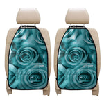 Turquoise Rose Flower Print Car Seat Organizers
