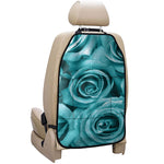 Turquoise Rose Flower Print Car Seat Organizers