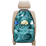Turquoise Rose Flower Print Car Seat Organizers