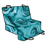 Turquoise Rose Flower Print Pet Car Back Seat Cover
