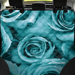 Turquoise Rose Flower Print Pet Car Back Seat Cover
