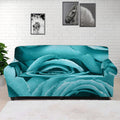 Turquoise Rose Flower Print Sofa Cover