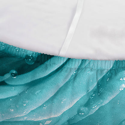 Turquoise Rose Flower Print Sofa Cover