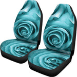 Turquoise Rose Flower Print Universal Fit Car Seat Covers