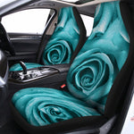 Turquoise Rose Flower Print Universal Fit Car Seat Covers