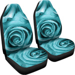 Turquoise Rose Flower Print Universal Fit Car Seat Covers