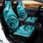 Turquoise Rose Flower Print Universal Fit Car Seat Covers