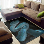 Turquoise Snake Print Area Rug