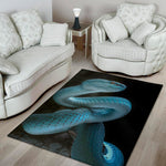 Turquoise Snake Print Area Rug
