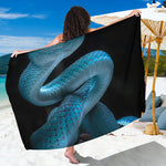 Turquoise Snake Print Beach Sarong Wrap