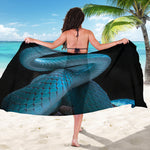 Turquoise Snake Print Beach Sarong Wrap