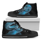 Turquoise Snake Print Black High Top Shoes