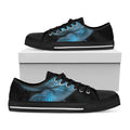 Turquoise Snake Print Black Low Top Sneakers