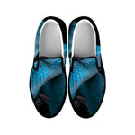 Turquoise Snake Print Black Slip On Shoes