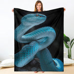 Turquoise Snake Print Blanket