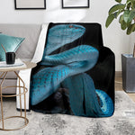 Turquoise Snake Print Blanket