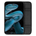 Turquoise Snake Print Car Center Console Cover