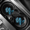 Turquoise Snake Print Car Coasters