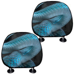 Turquoise Snake Print Car Headrest Covers